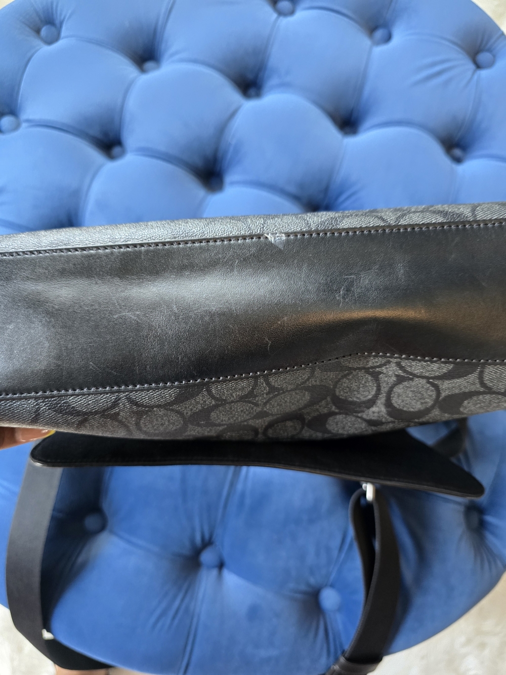 Coach Black Signature Canvas & Leather Messenger Bag - Picture 3 of 9